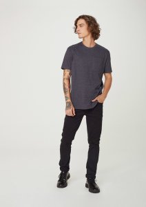 Camiseta Básica Masculina Regular Em Malha Com Algodão - Cinza